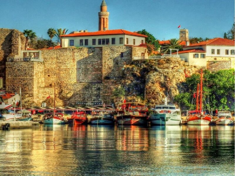 Harbor with Boats and Fort