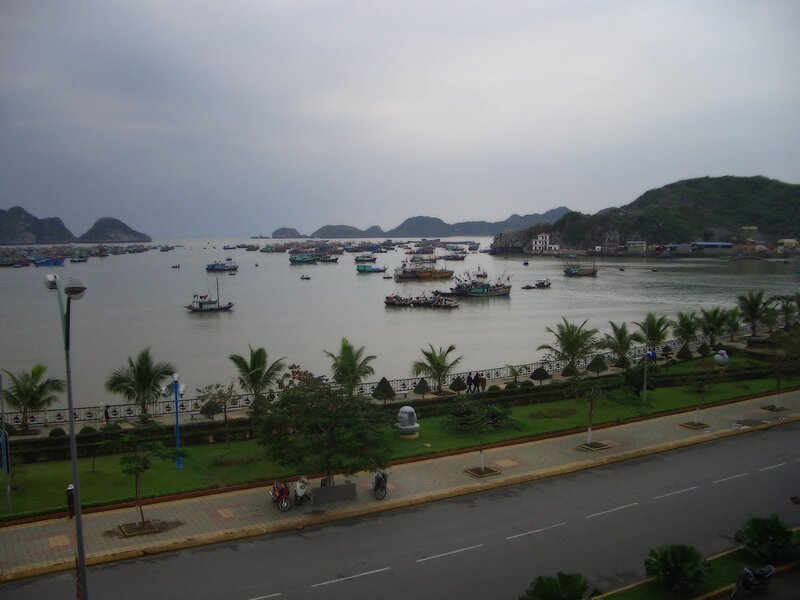 harbor with boats and islands