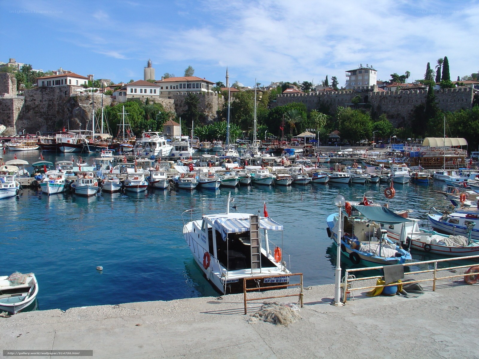 harbor with boats and old city
