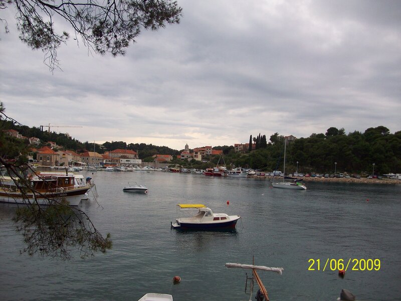 Harbor with Boats and Village