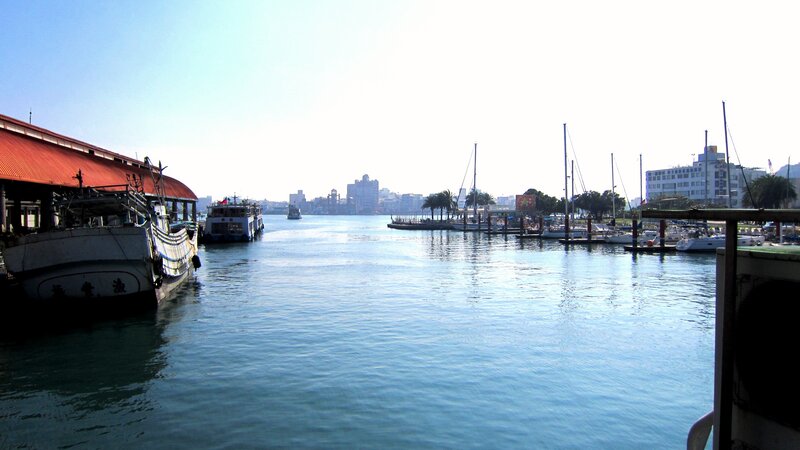 Harbor with Boats — Blue