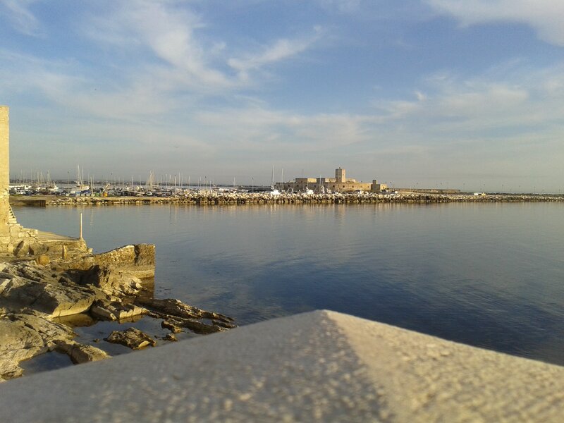 Harbor with Castle — Blue