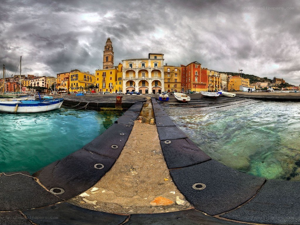 harbor with colorful buildings
