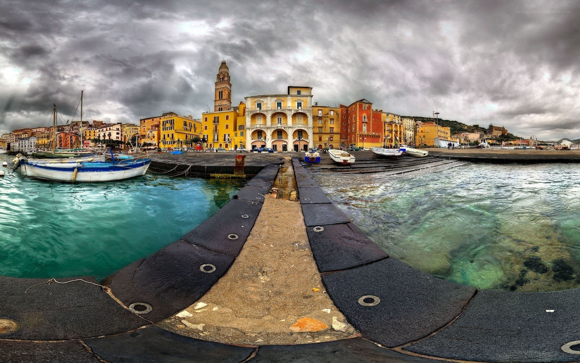 harbor with colorful buildings