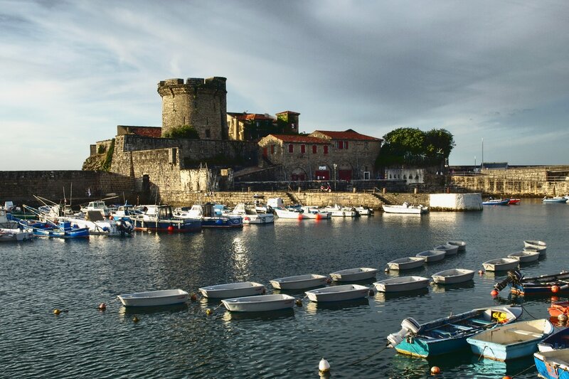 harbor with old castle