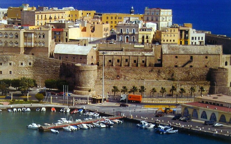 harbor with old city and fortress