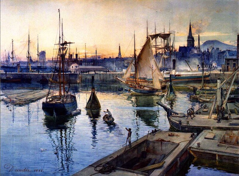 Harbor with Sailing Ships — Blue, Serene
