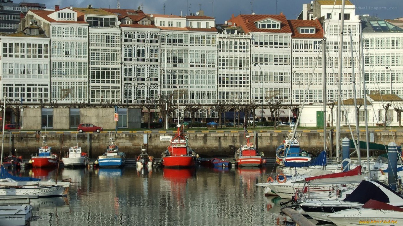 harbor with traditional buildings