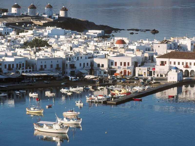Harbor with White Buildings