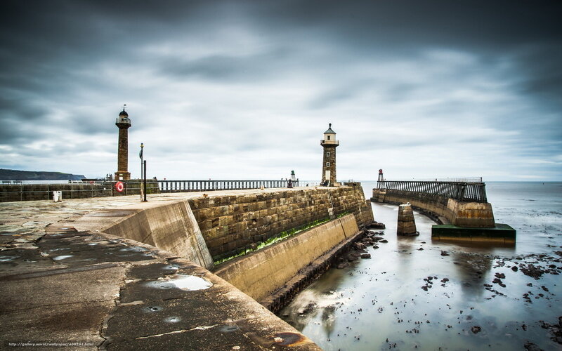Harbour with lighthouses