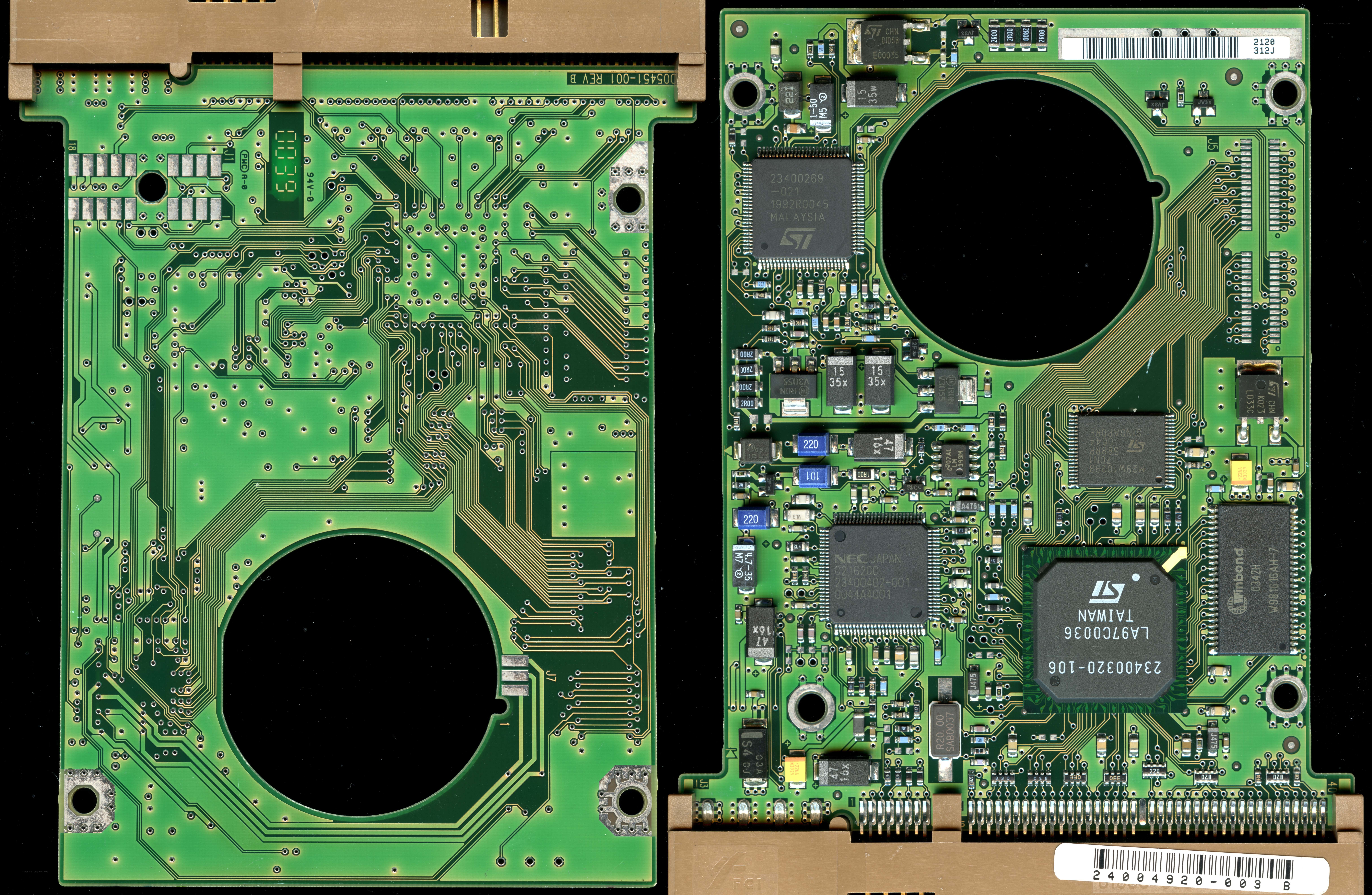 Hard drive circuit boards