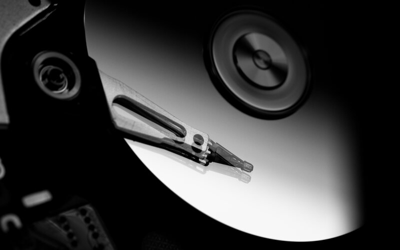 Hard Drive Internals — Black, Dramatic, Photograph, Disk Platter
