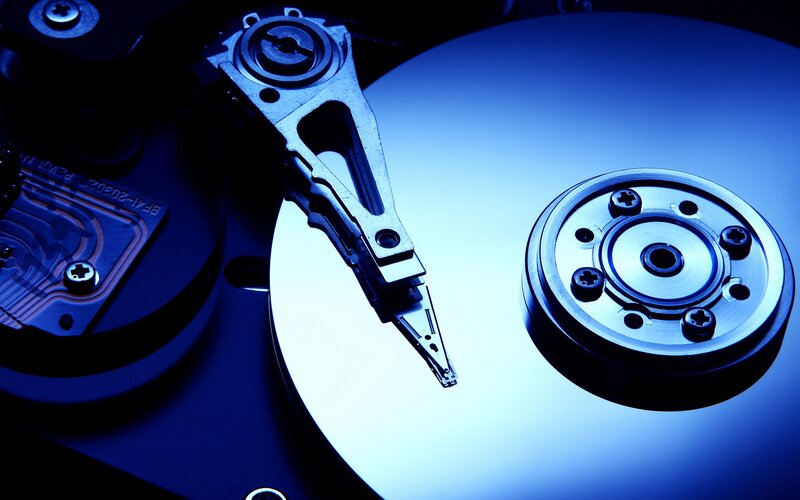 Hard Drive Internals — Blue, Dramatic, Photograph, Disk Platter, Read/write Head
