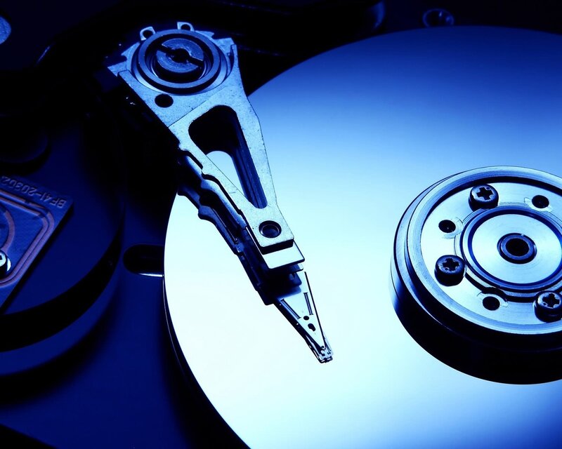 Hard Drive Internals — Blue, Dramatic, Photograph, Disk Platter