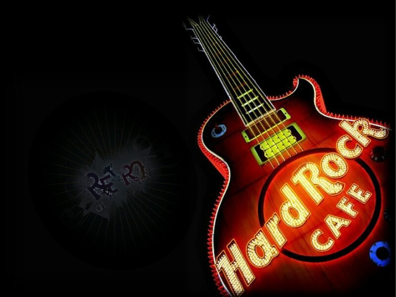 Hard Rock Cafe guitar sign