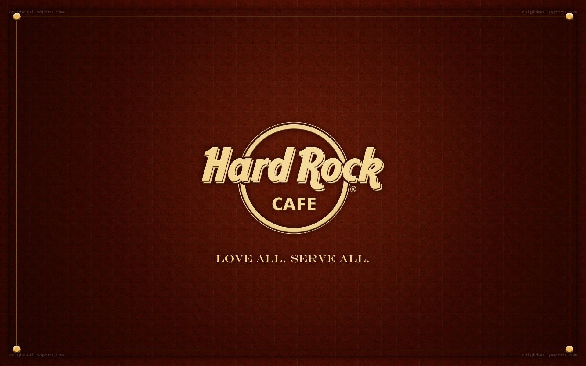 Hard Rock Cafe logo on brown background