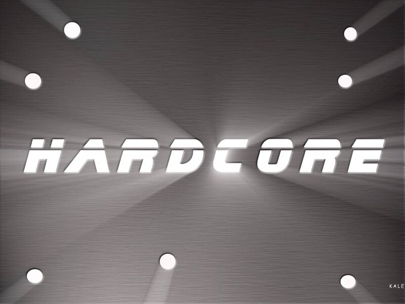 Hardcore text on metal background