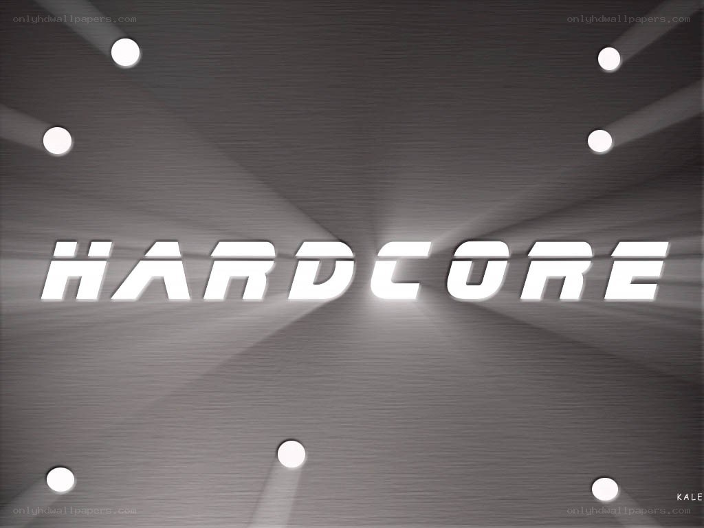 Hardcore text on metal background