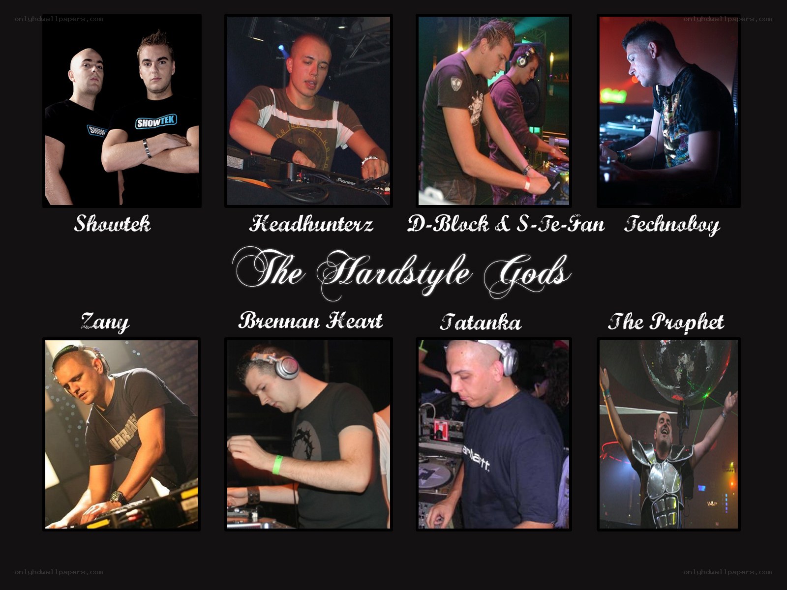 Hardstyle DJs collage