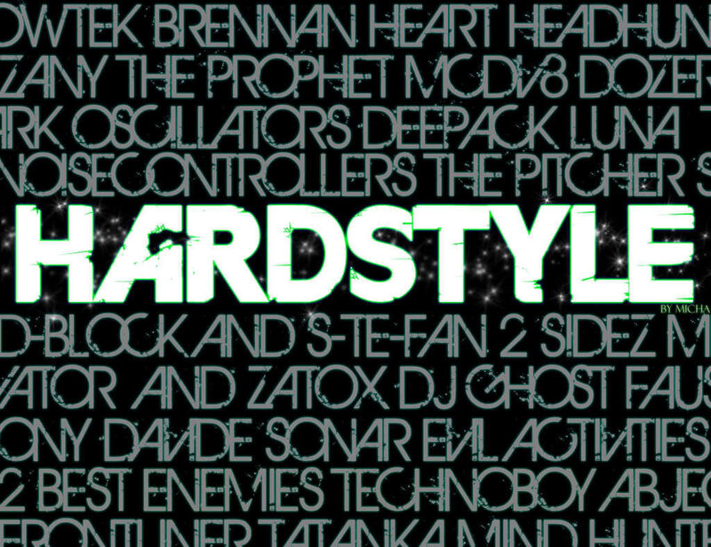 Hardstyle music artists collage