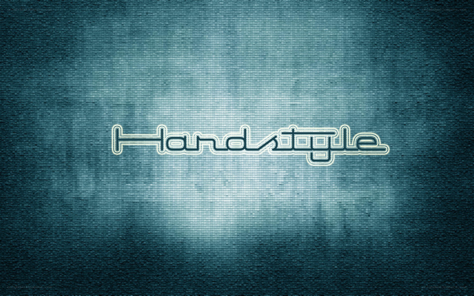 Hardstyle text on blue background