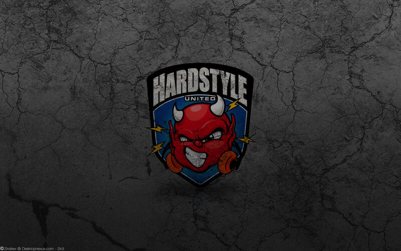 Hardstyle United logo on cracked wall