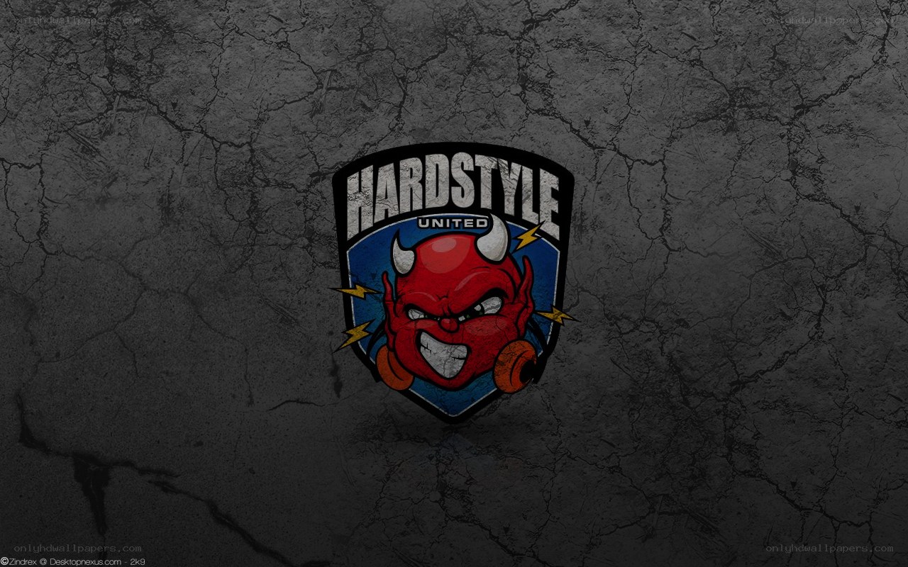 Hardstyle United logo on cracked wall
