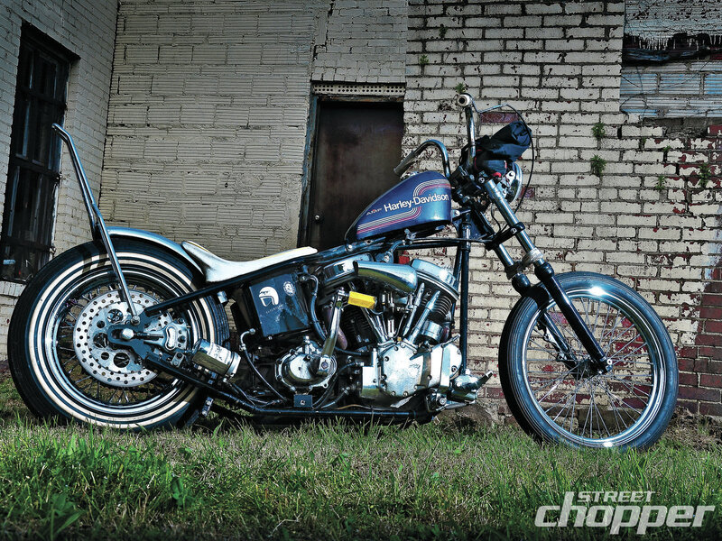 Harley-Davidson Chopper Motorcycle — Blue