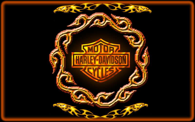 Harley-Davidson Logo — Black, Dramatic, Digital Art
