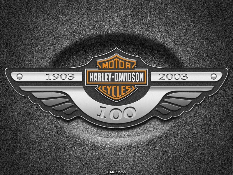 Harley-Davidson Logo — Black, Dramatic, Digital Art, Wings, Text