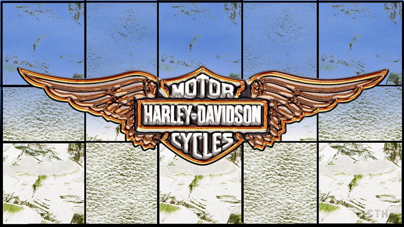Harley-Davidson Logo — Blue, Bold, Digital Art