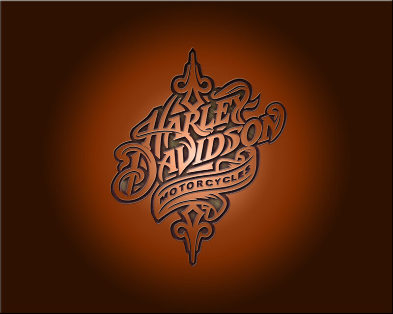 Harley-Davidson Logo — Brown, Dramatic, Digital Art