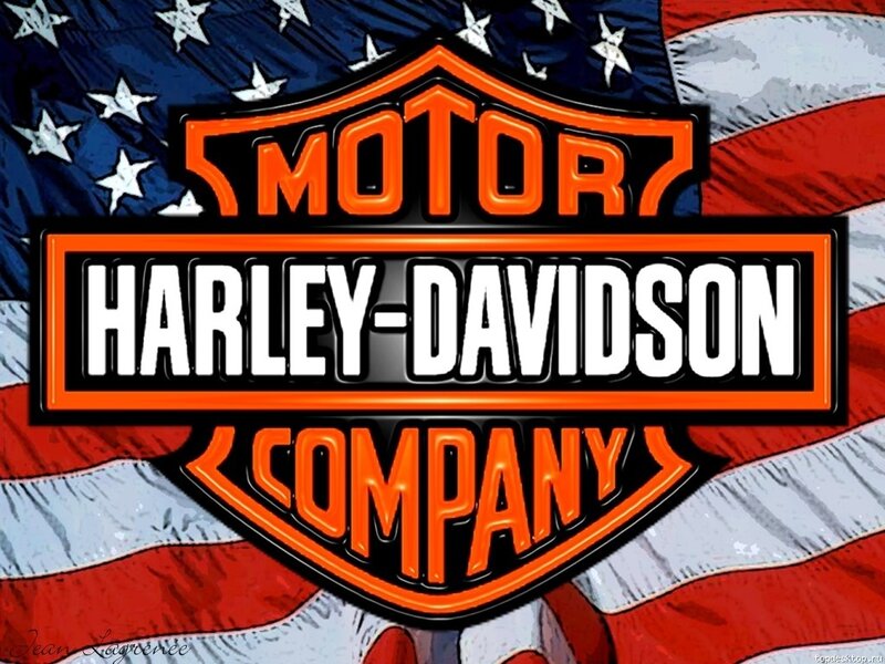 Harley-Davidson logo on American flag