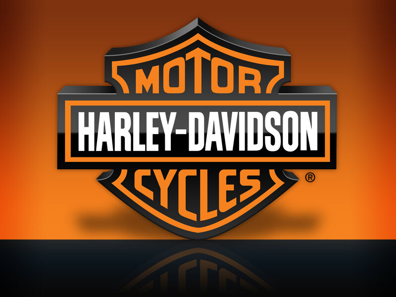 Harley-Davidson logo on orange background