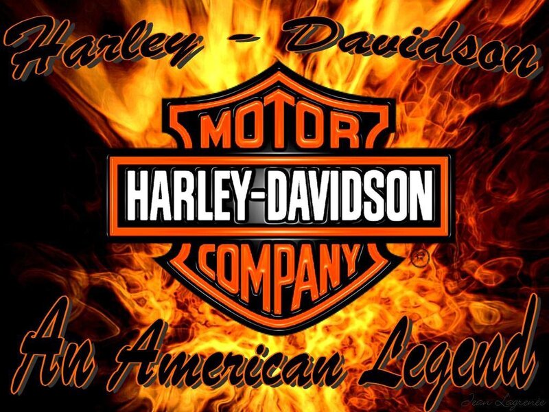 Harley-Davidson Logo — Orange, Dramatic, Digital Art