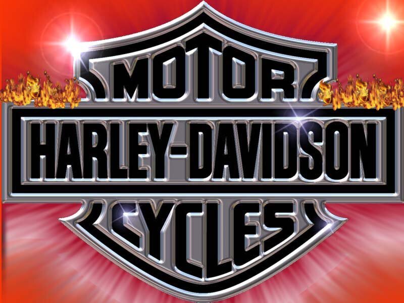 Harley-Davidson Logo — Red, Dramatic, Digital Art