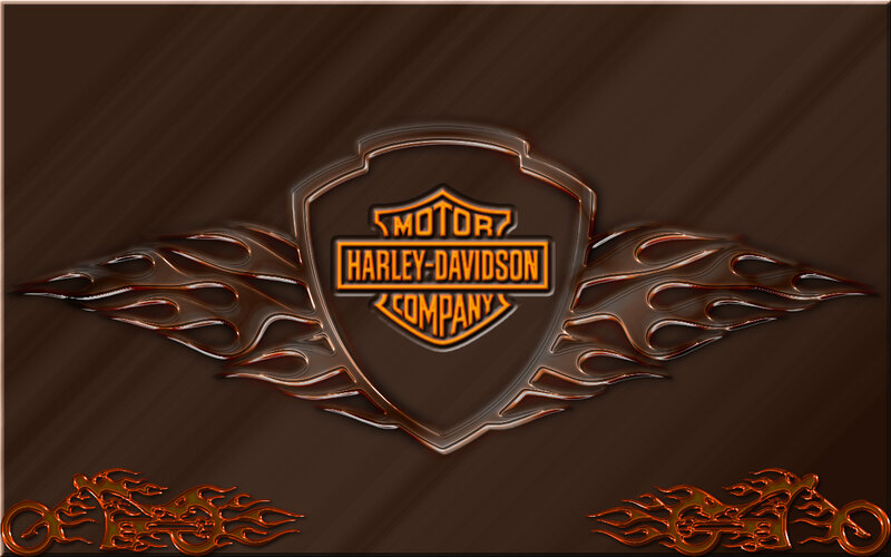 Harley-Davidson logo with flames