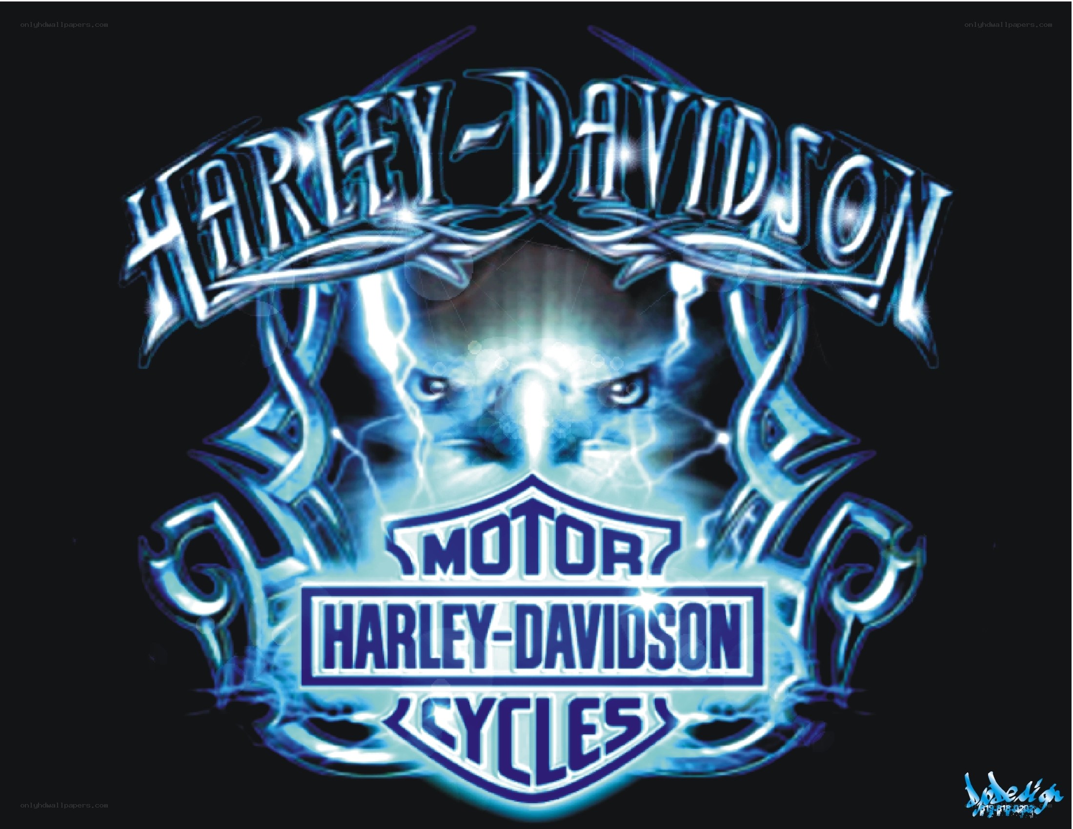 Harley-Davidson logo with skull design