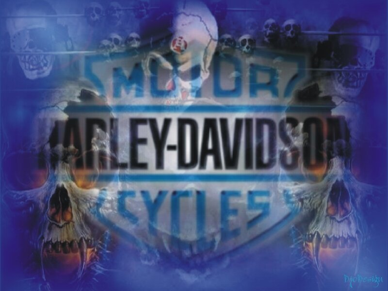 Harley-Davidson logo with skulls
