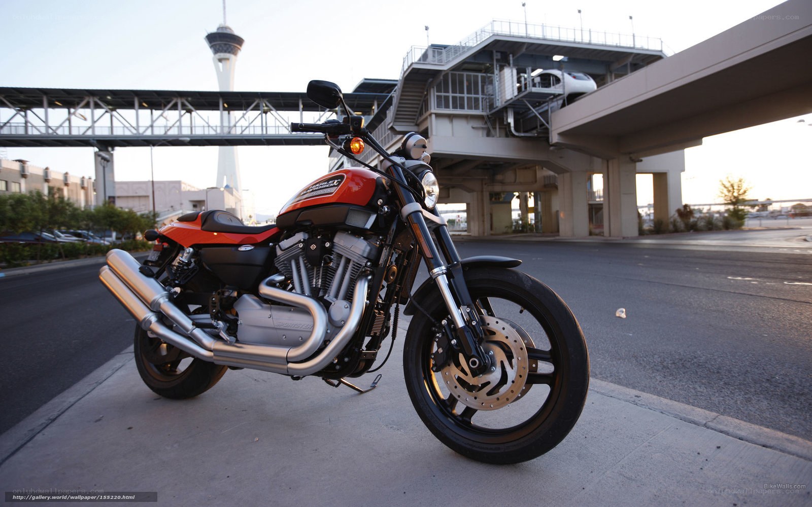 Harley-Davidson motorcycle at airport