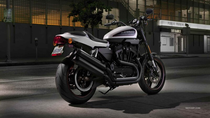 Harley-Davidson Motorcycle — Black, Dramatic, Night, Photograph, Street