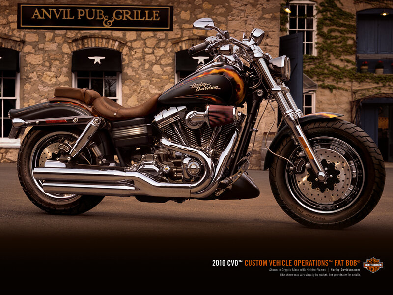 Harley-Davidson Motorcycle — Black, Dramatic