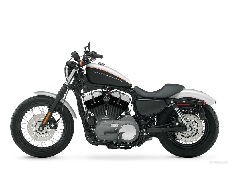 Harley-Davidson Motorcycle — Black, Neutral, Photograph, Fuel Tank, Engine, Seat, Silver