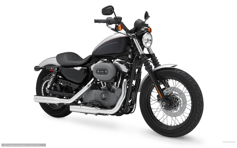 Harley-Davidson Motorcycle — Black, Neutral, Photograph, Seat, Headlight