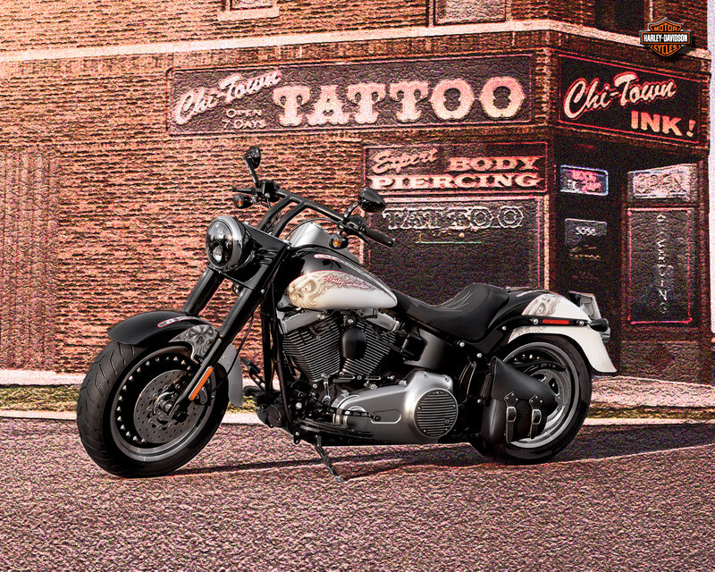Harley-Davidson Motorcycle — Black, Urban