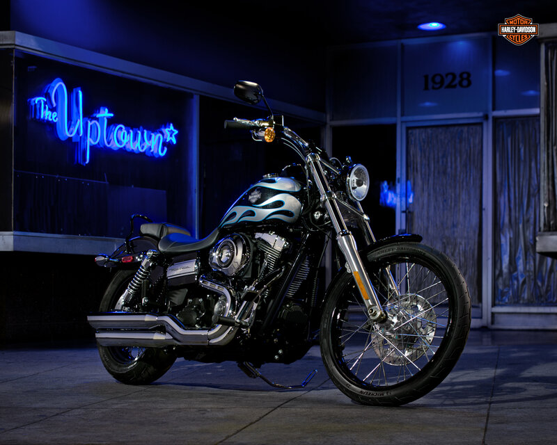 Harley-Davidson Motorcycle — Blue, Dramatic
