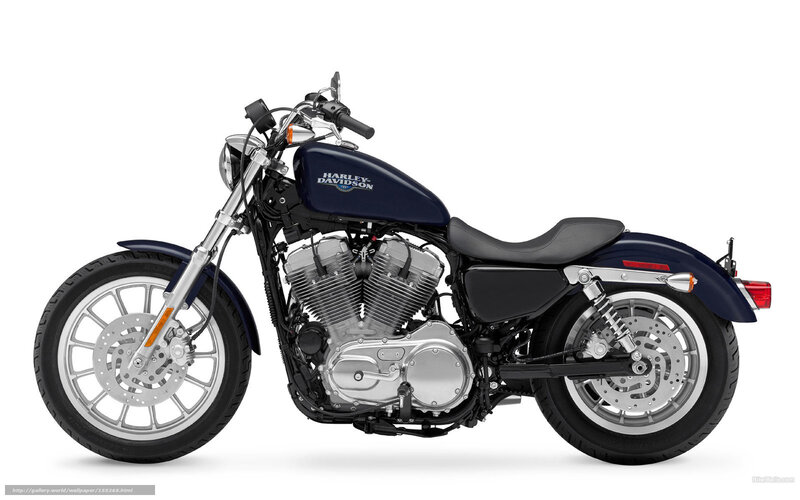 Harley-Davidson Motorcycle — Blue, Neutral, Photograph, Engine
