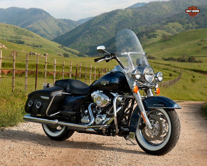 Harley-Davidson Motorcycle — Blue, Serene, Afternoon