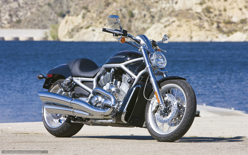Harley-Davidson motorcycle by water