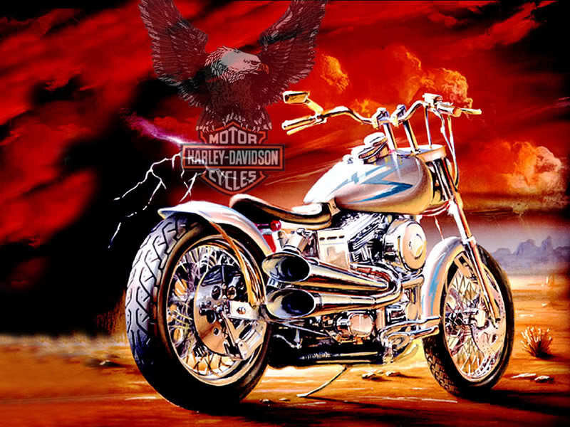 Harley-Davidson motorcycle in desert
